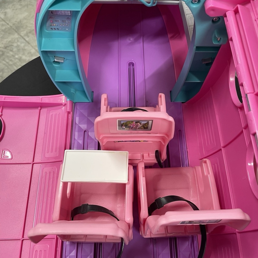 Barbie Dream Plane Airplane Jumbo Jet 2019 Mattel Play Set Pink + Serving Cart - Picture 16 of 16